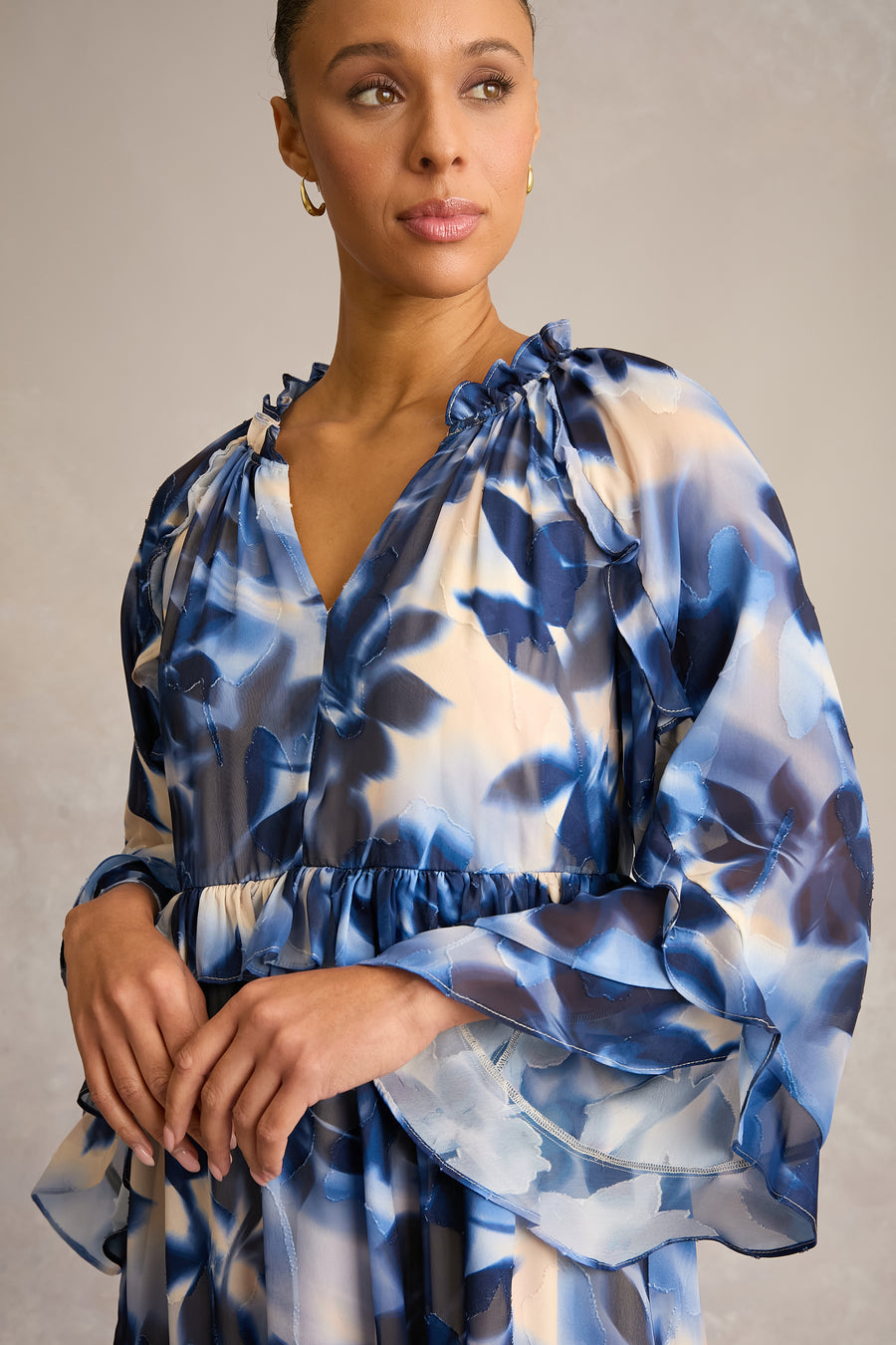 Vilma Floral Tiered Babydoll Dress