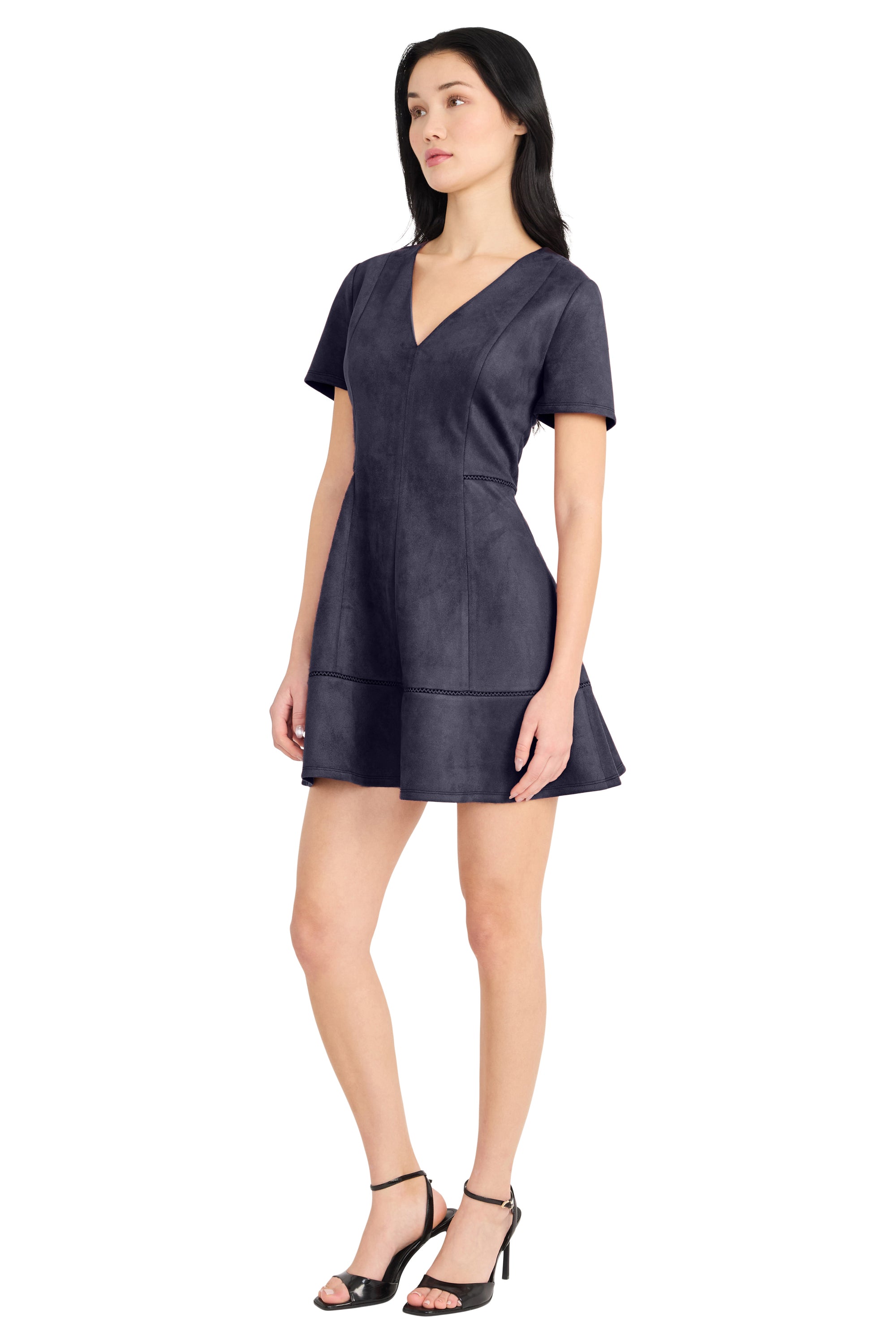 Lori V-Neck Short Sleeve Mini Fit and Flare Dress | Donna Morgan  Maggy  London