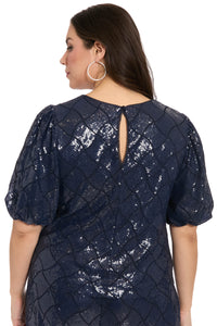 Bryant Jewel Neck Bubble Sleeve Top top