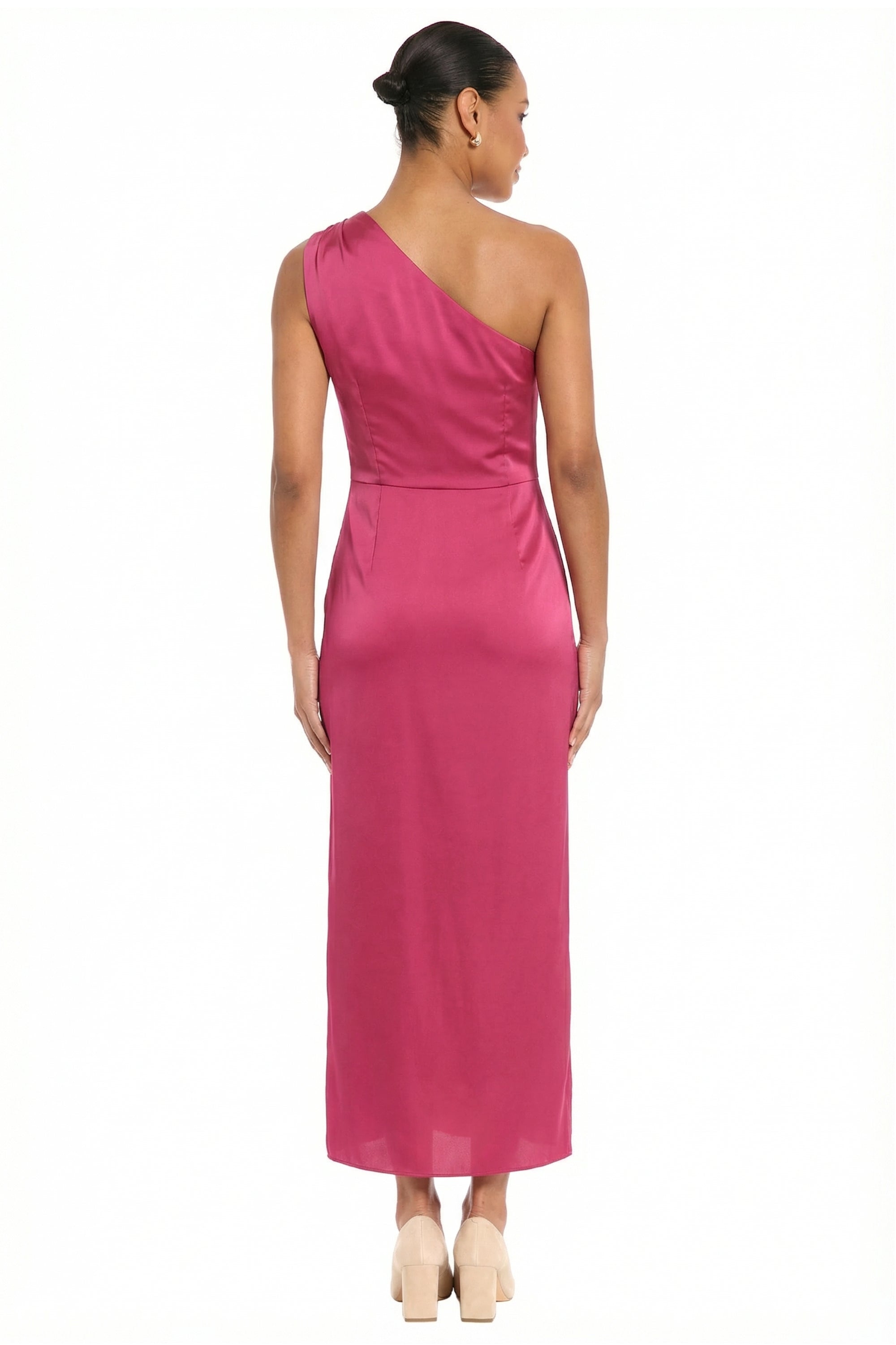 ONE SHOULDER DRAPED SKIRT WITH WAIST TIE – Maggy London