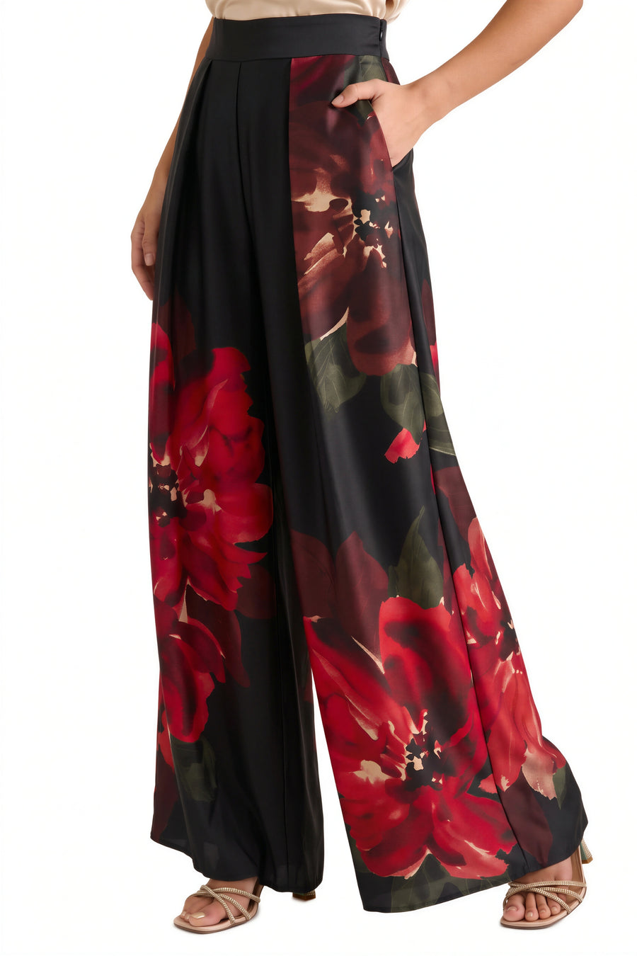 Astor Pleated Wide Leg Pant in Euphoric Blooms