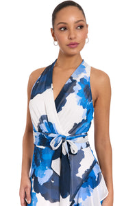 Amberlyn Halter Maxi in Pebble Georgette