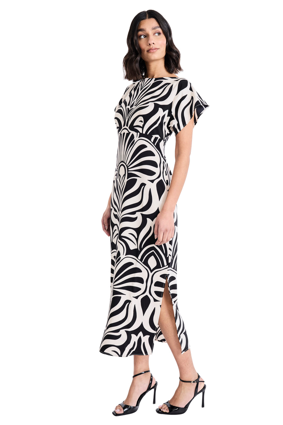 Janna Graphic Print Boat Neck Dress