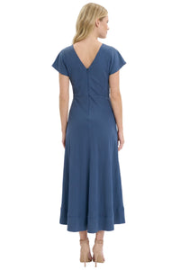 Bindi Flutter Sleeve Midi in Blue