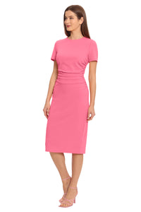 Kina Short Sleeve Sheath Midi Dress