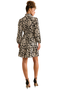 Consuela Long Sleeve Mini in Pinecone Scroll