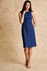 Natalie Stretch Denim Shirt Dress