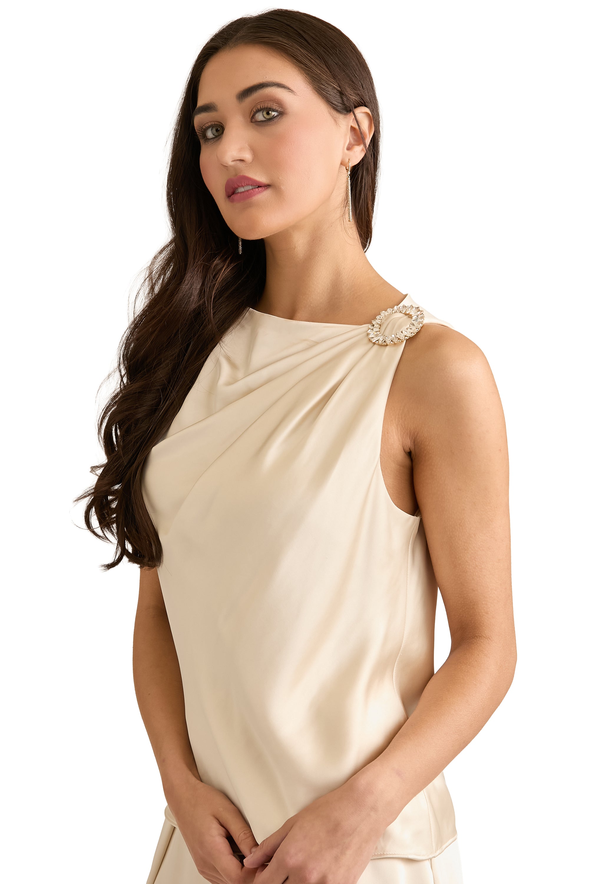 Savoy Draped Front Tank Top – Maggy London
