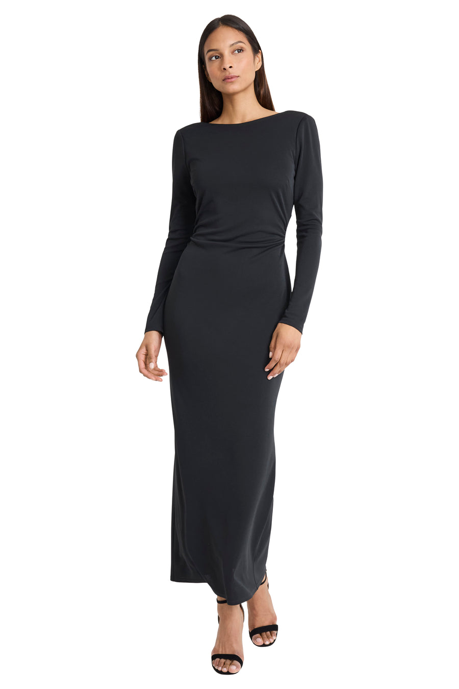 long sleeve open back maxi dress Palmacea Rue Long-Sleeve Open-Back Maxi Dress