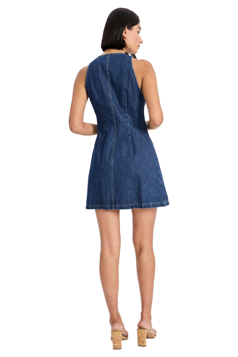 Alan Denim Button Front Mini Dress
