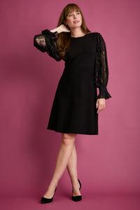Dodie Sweater Dress with Lace Bishop Sleeves - FINAL SALE