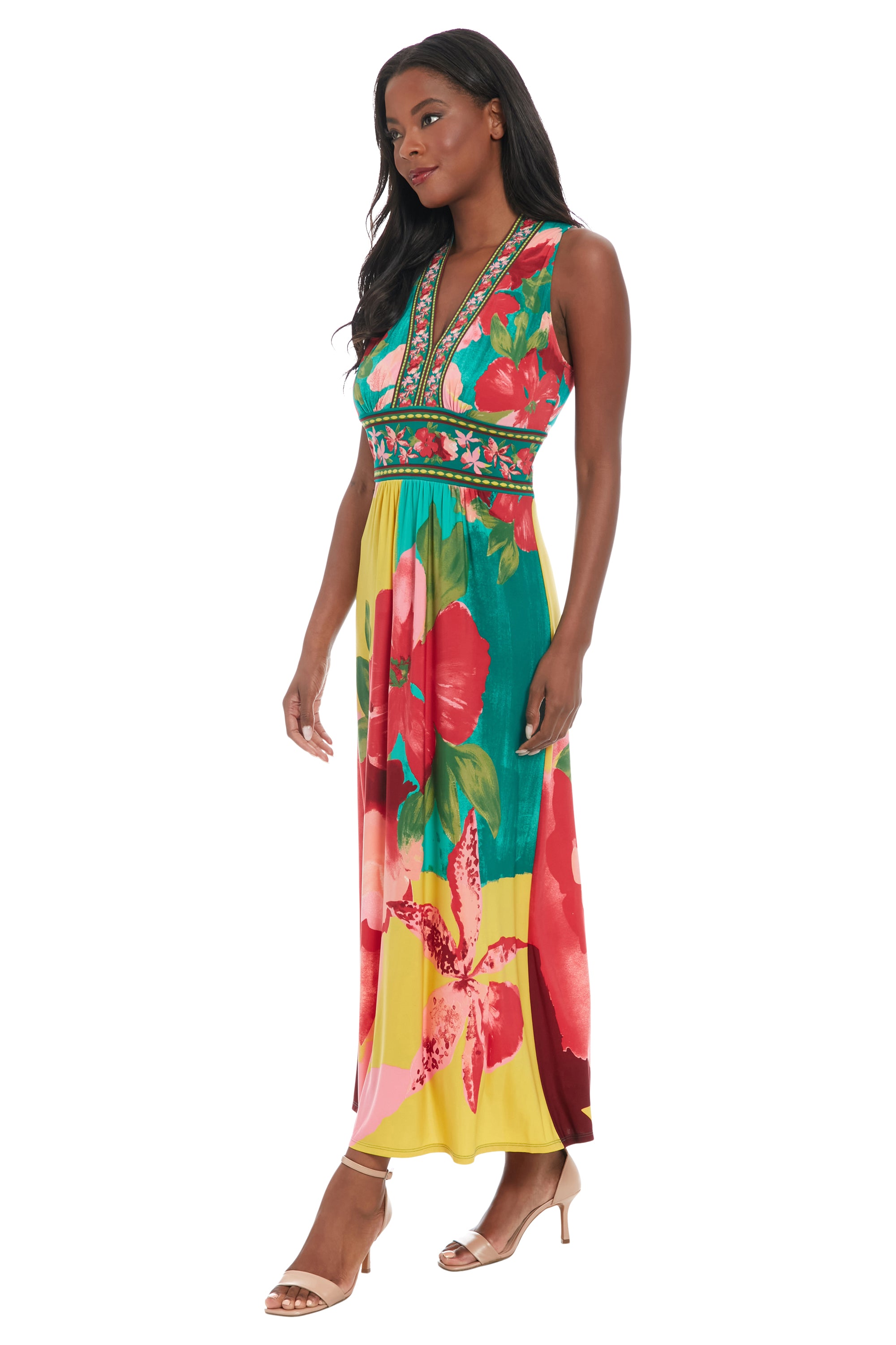 V-NECK SLEEVELESS MAXI – Maggy London