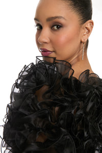 Chandra Capelet Ruffled Organza