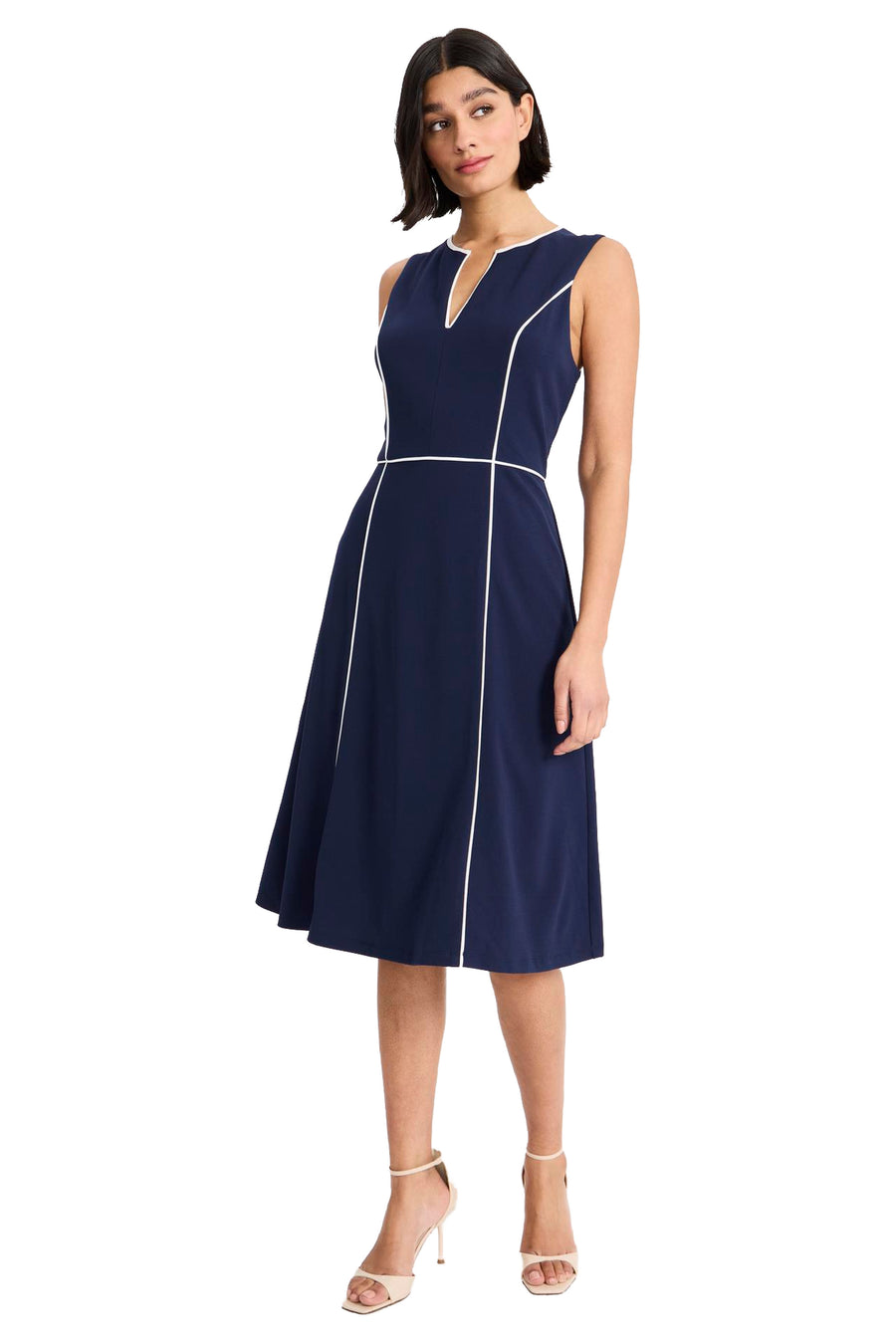 Denyce Contrast Pipe Fit & Flare Dress