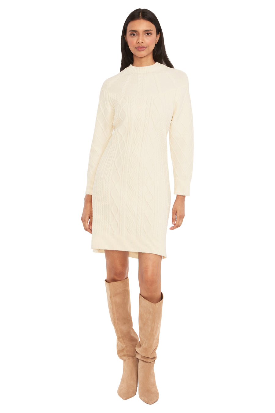Benjamin Cable Knit Sweater Dress Sheath | The Good Journey CREAM / Standard / xl Benjamin Cable Knit Sweater Dress Sheath | The Good Journey CREAM / Standard / xl