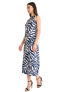 Quincy Midi Shift Dress in Leaf Wave