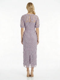 Marigold Dress Textured 3D Embroidered Midi