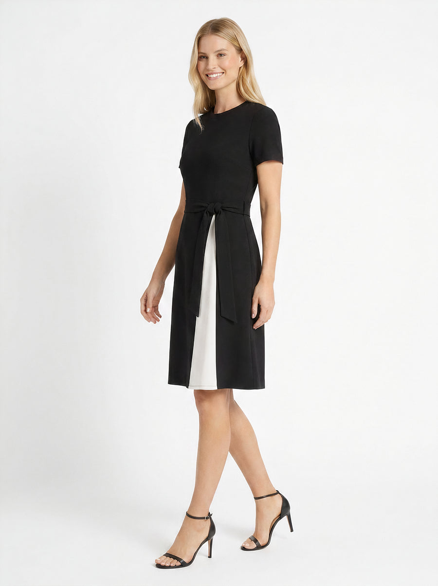 Lainy Colorblock Tie-Waist Dress