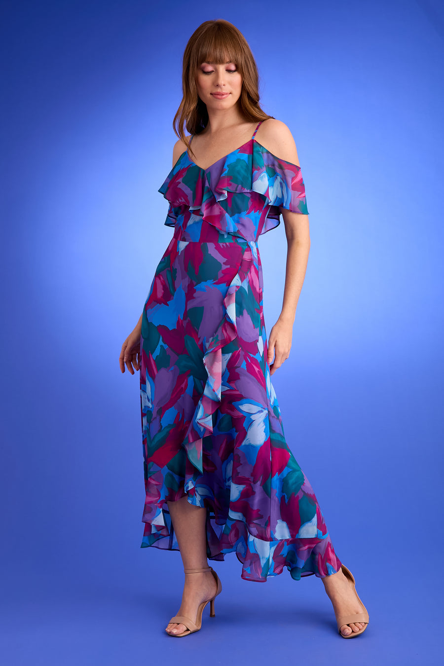 Kavita in Hawaiian Floral A-Line Short Sleeve Maxi | London Times Maggy London Kavita in Hawaiian Floral A-Line Short Sleeve Maxi | London Times Maggy London
