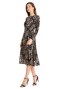 Leslie Fit & Flare in Cascading Spots