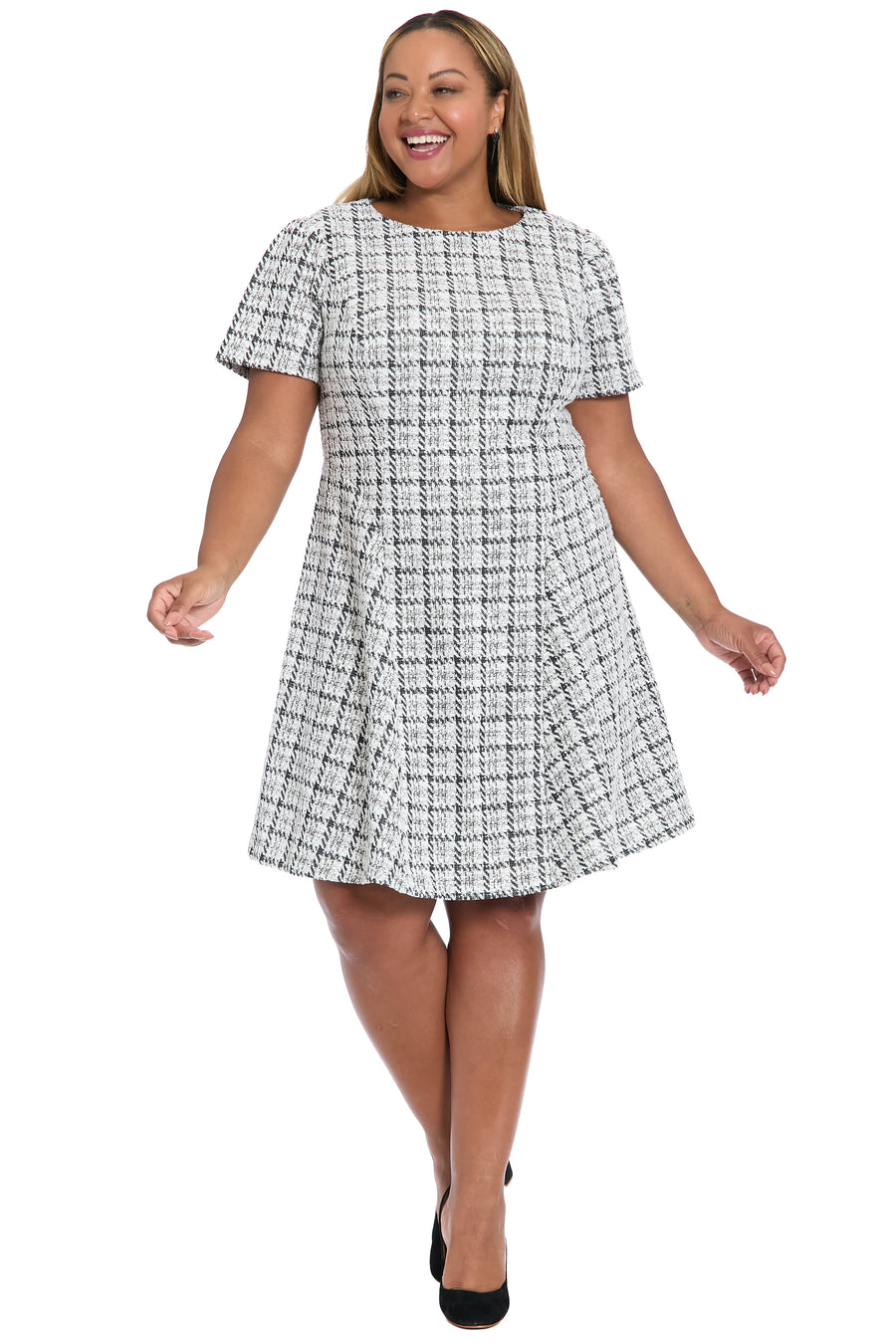 Gianna Fit & Flare Tweed Dress