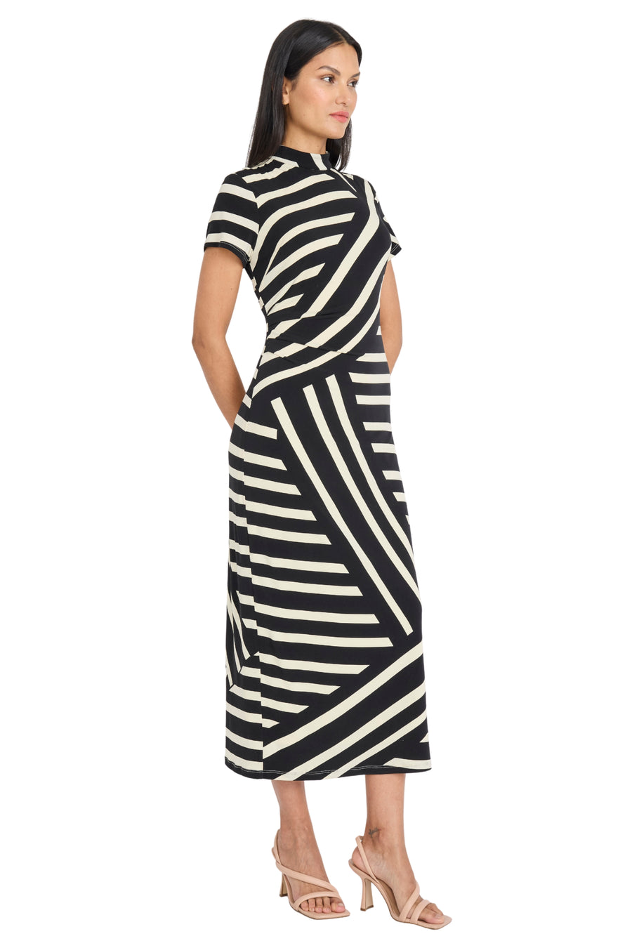 Darya Mock Neck Printed Maxi Dress A-Line Short Sleeve | Donna Morgan Maggy London Darya Mock Neck Printed Maxi Dress A-Line Short Sleeve | Donna Morgan Maggy London