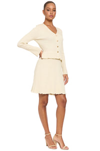 Gene Metallic Peplum Sweater Dress