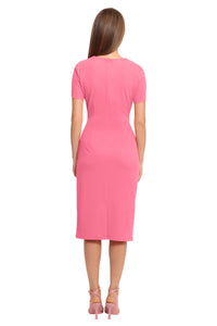 Kina Short Sleeve Sheath Midi Dress