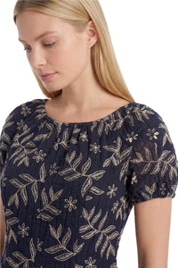 Mariel Puff Sleeve Dress in Embroidered Cotton