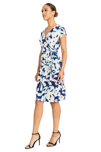 Ellison Wrap Dress in Abstract Stems
