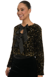 Kennedy Sequin Bow Cardigan