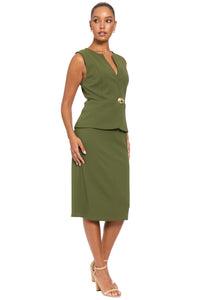 Ariane Sleeveless Vest Peplum Sheath