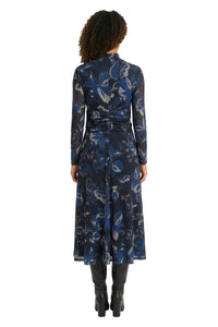 Vanica Mock Neck Ruched Dress