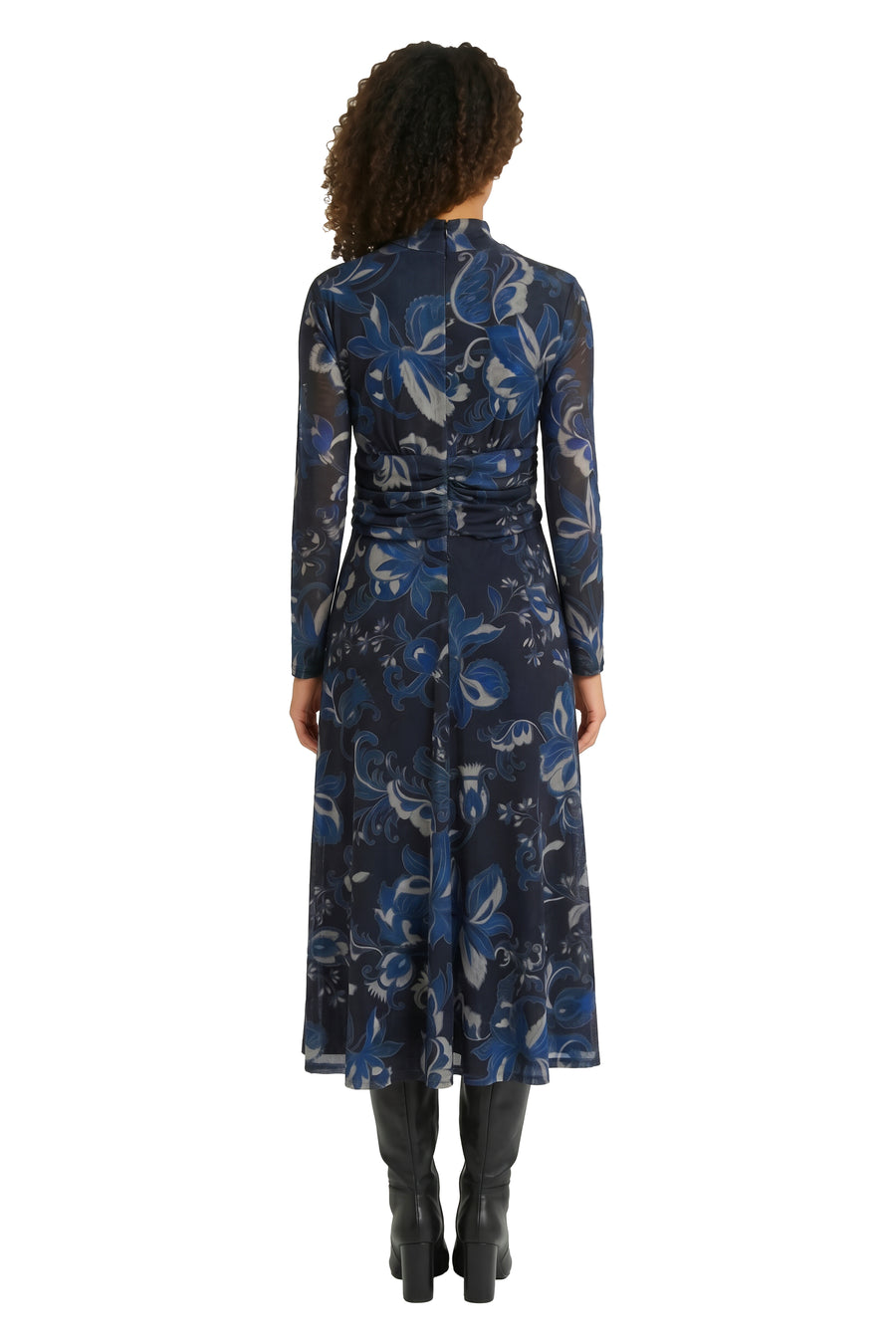 Vanica Mock Neck Ruched Dress