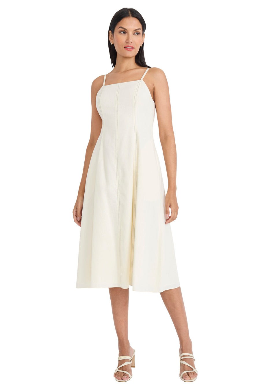 Keri Spaghetti Strap Midi in Linen