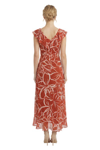 Alessandra Ruffle Faux Wrap in Floral Scribble