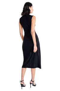 Jeanne Sleeveless Midi Dress with Polished Hardware