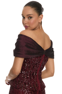 Alanza Off-Shoulder Sequin Top
