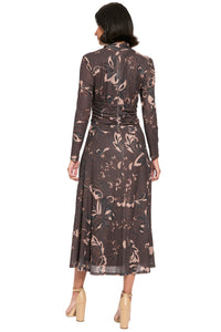 Vanica Mock Neck Ruched Dress