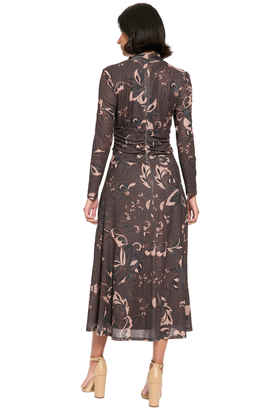 Vanica Mock Neck Ruched Dress