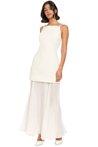 Rowe Pearl Strap Pleated Maxi Dress