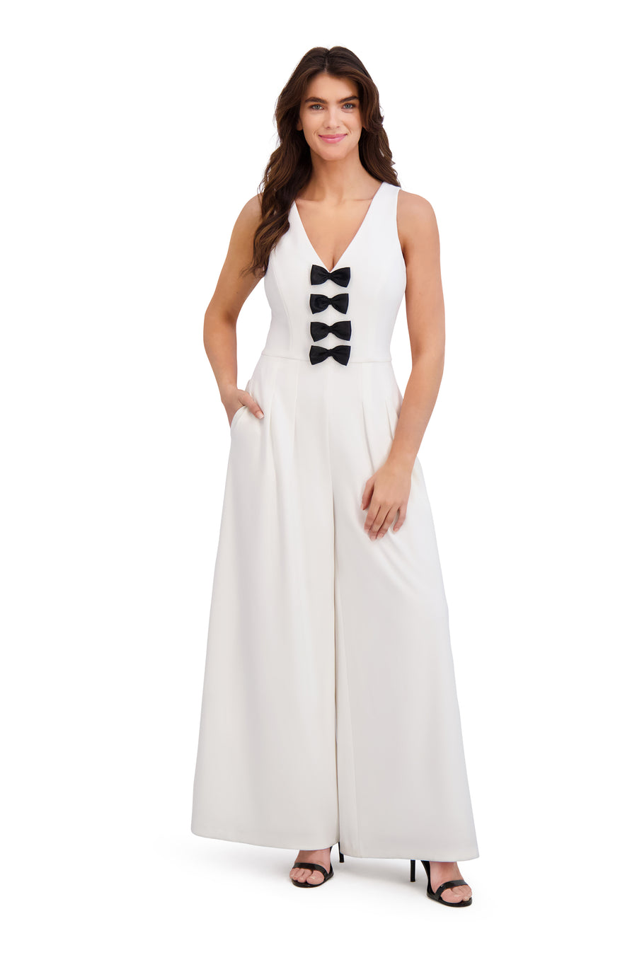 Cayla Pleated V-Neck Wide Leg Jumpsuit