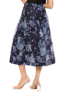Harlem Pleated Midi Skirt in Rose Mirage