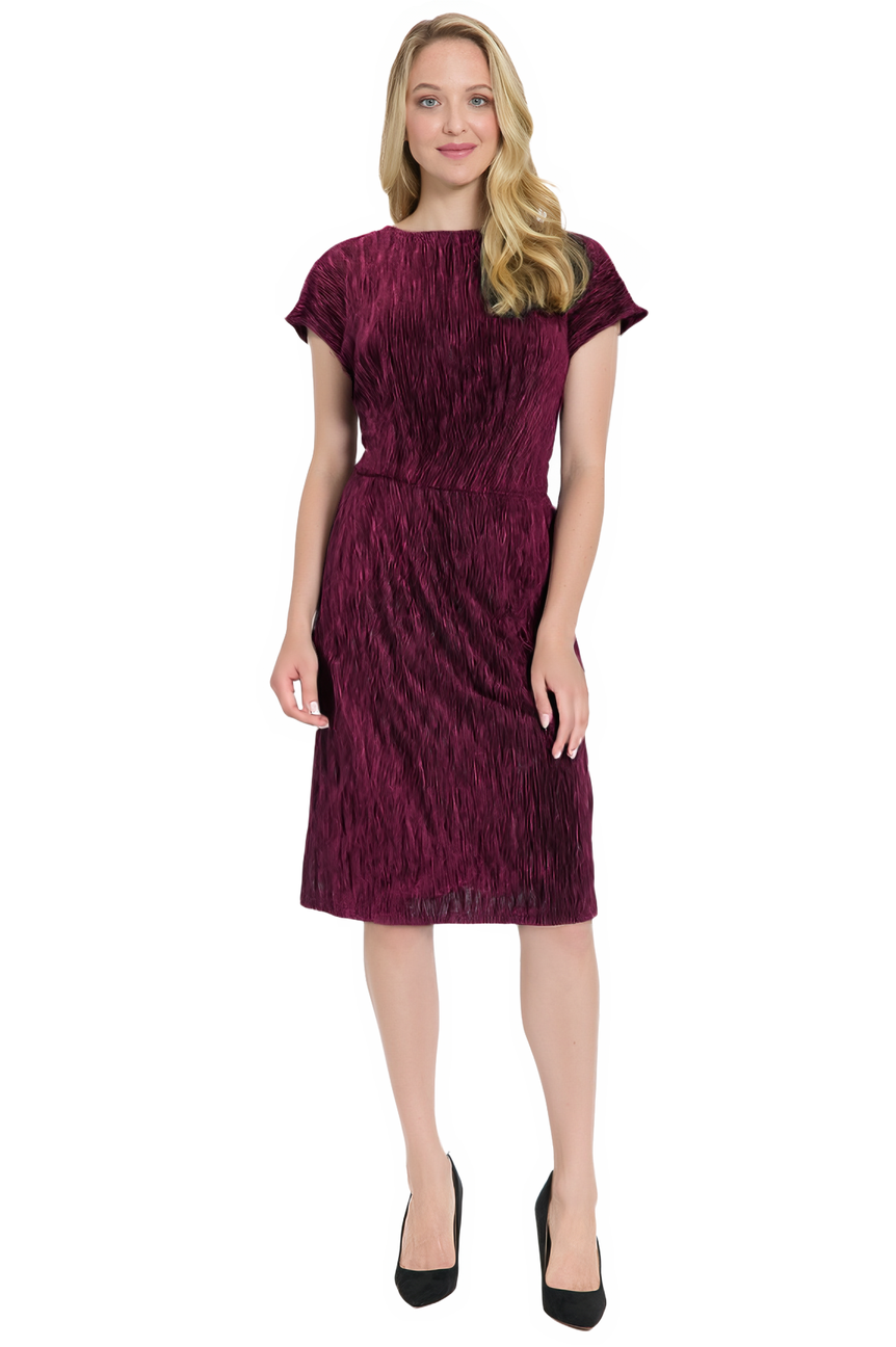 Levy Textured Metallic Velvet Dress A-Line Short Sleeve | London Times Black / Standard / xl Levy Textured Metallic Velvet Dress A-Line Short Sleeve | London Times Black / Standard / xl