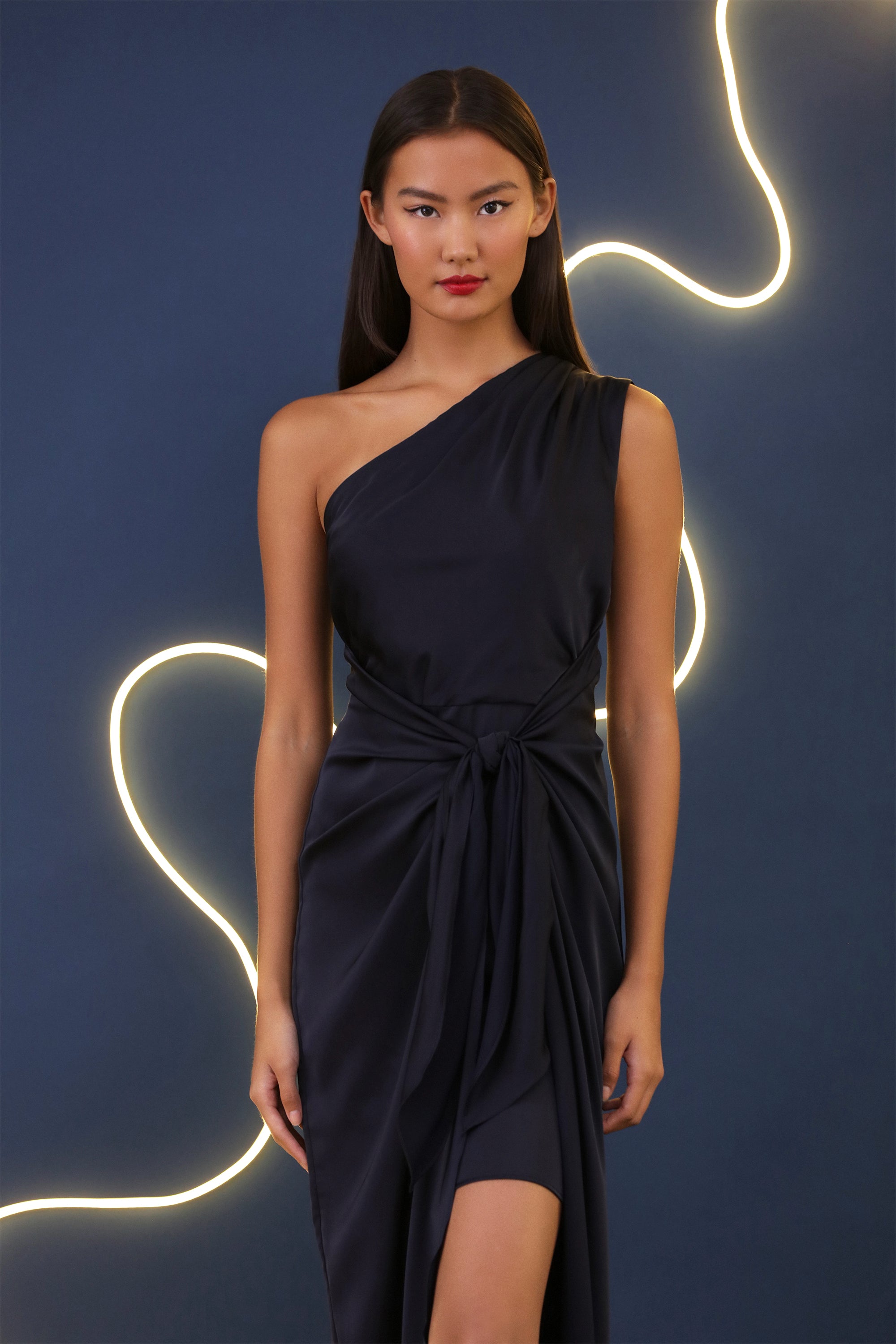 donna morgan for maggy sleeveless draped front asymmetric hem dress Sleeveless Draped Front Asymmetric Hem Dress (Women)