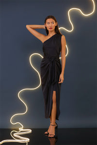 donna morgan for maggy sleeveless draped front asymmetric hem dress Sleeveless Draped Front Asymmetric Hem Dress (Women)