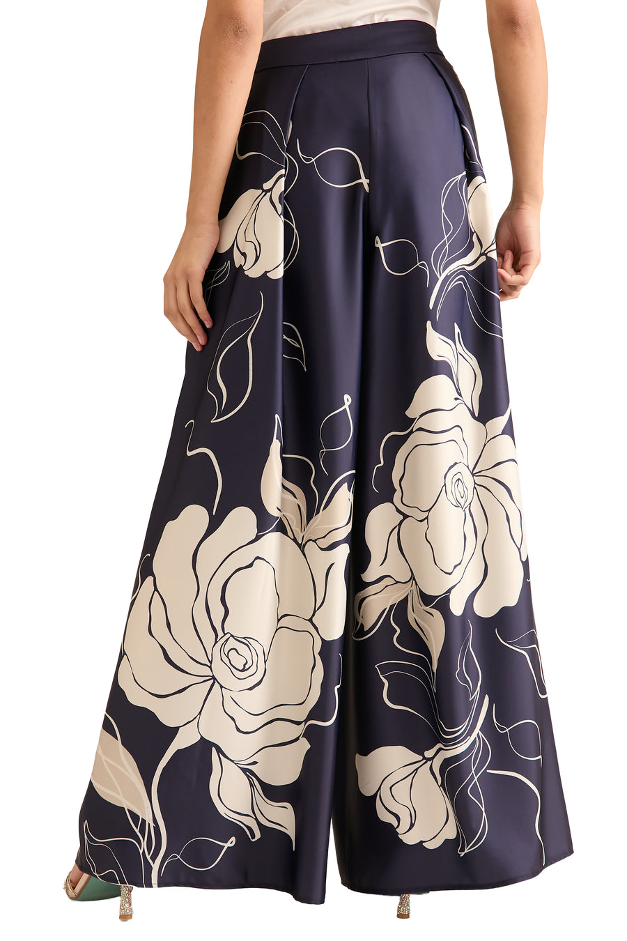 Astor Pleated Wide Leg Pant in Floral Eclipse
