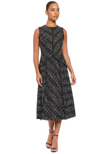 Laury Tweed Fringe-Trim Midi Dress