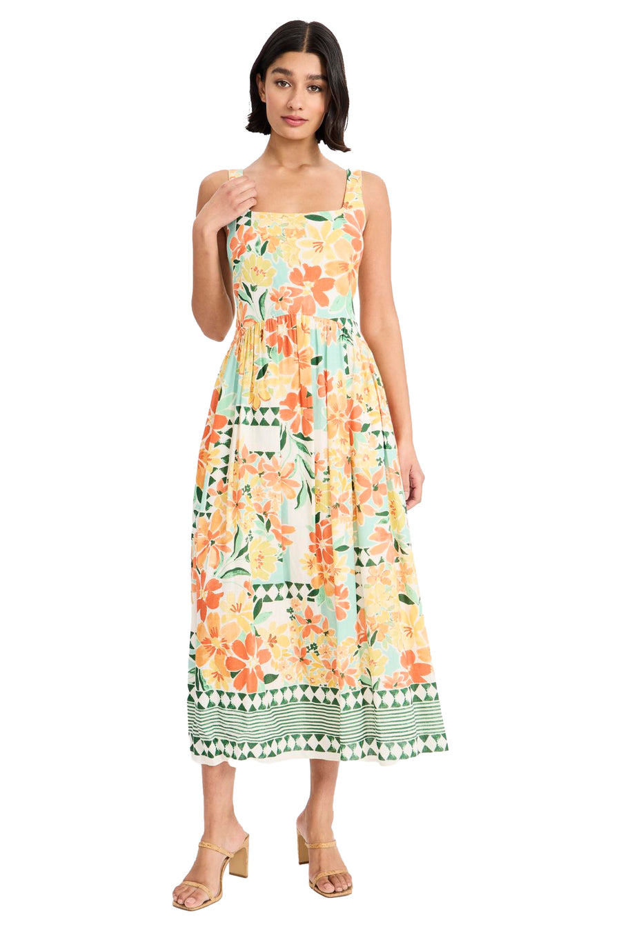 Elene Sleeveless Square Neck Midi
