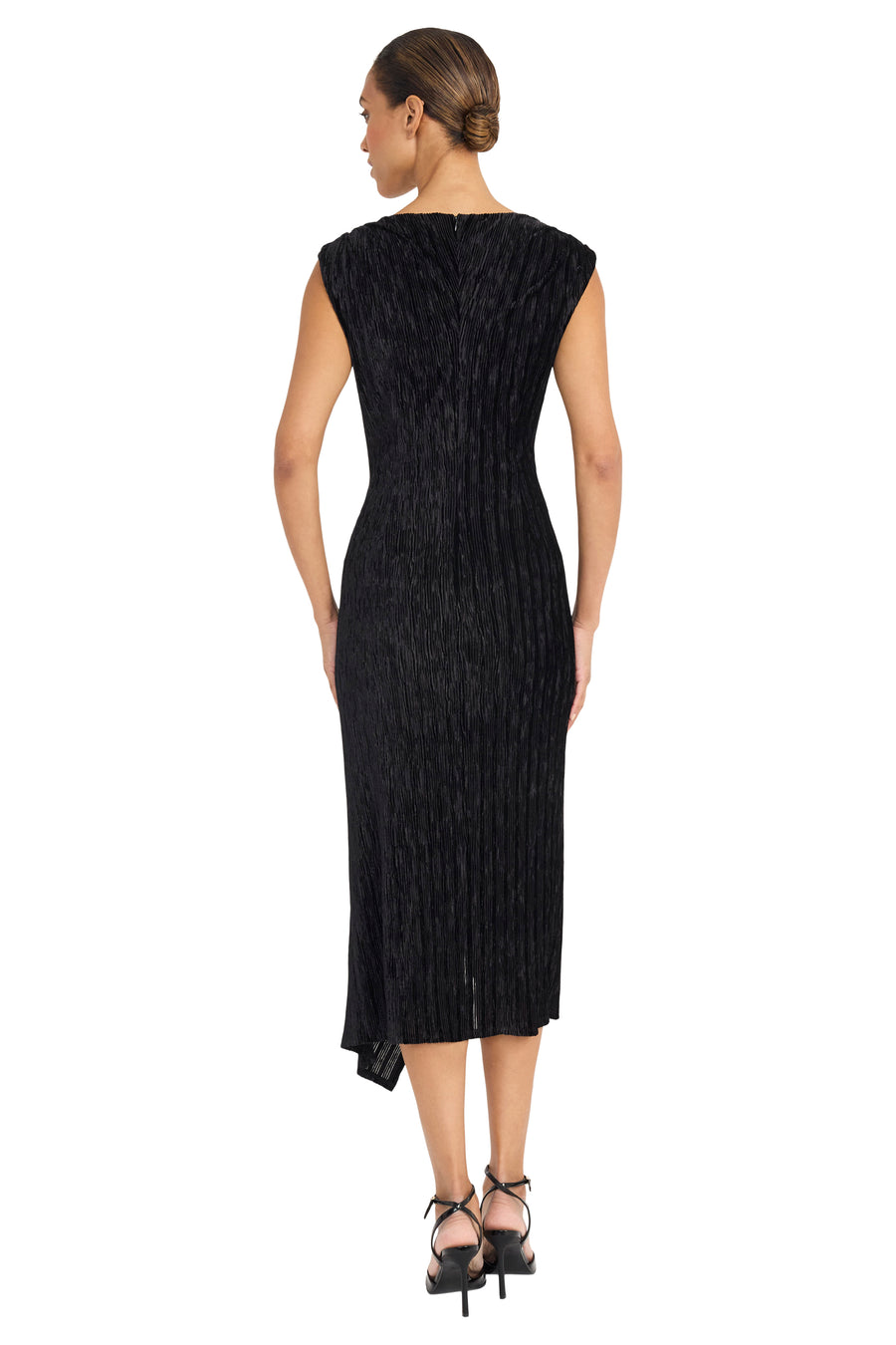 Isadora Velvet Drape Midi with Gold Accent